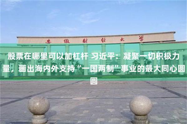 股票在哪里可以加杠杆 习近平：凝聚一切积极力量，画出海内外支持“一国两制”事业的最大同心圆