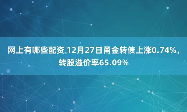 网上有哪些配资 12月27日甬金转债上涨0.74%，转股溢价率65.09%